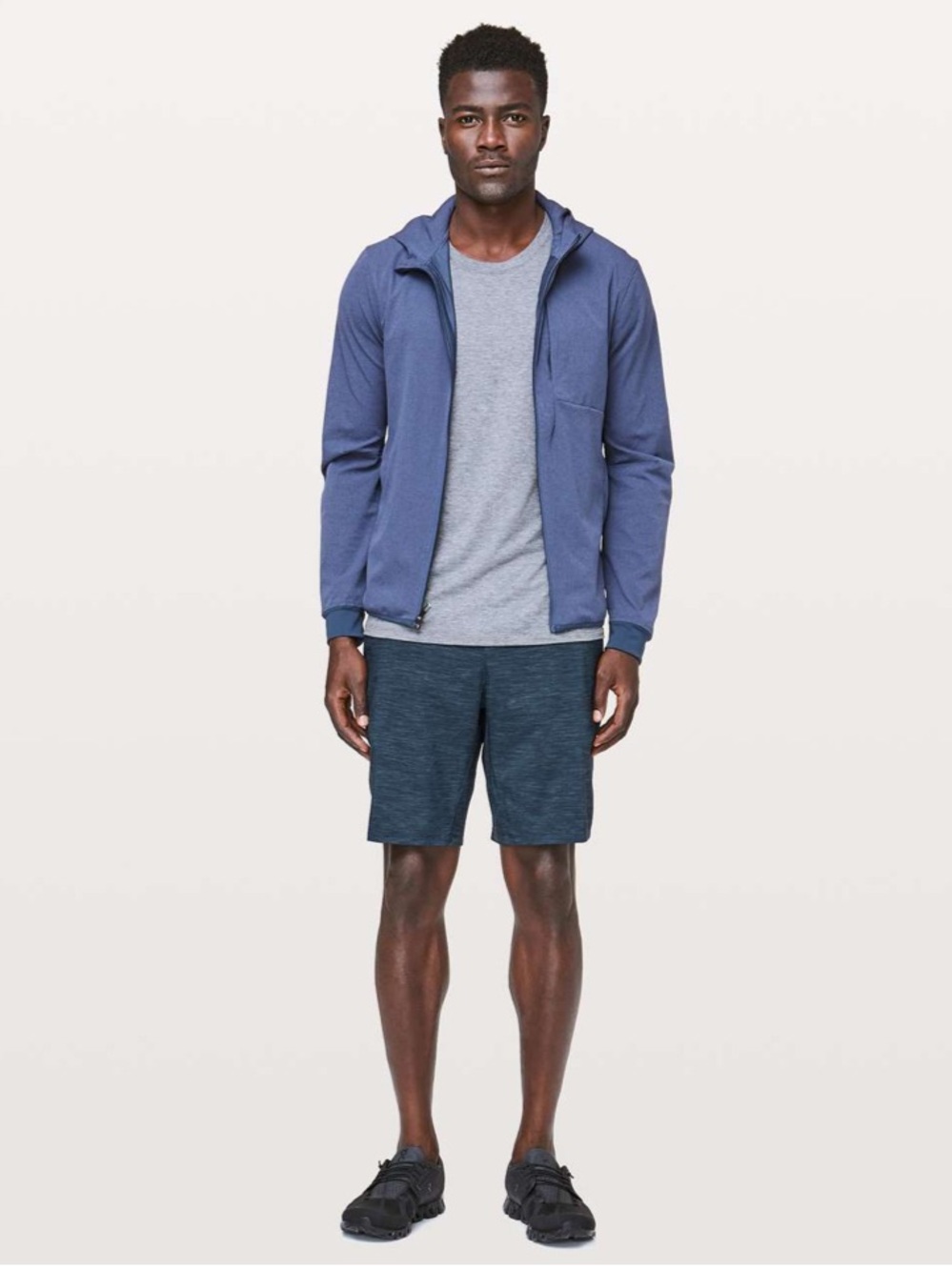 Lululemon Pace Breaker Short Linerless Heather Allover Iron Blue Athletic Shorts - Picture 2 of 10